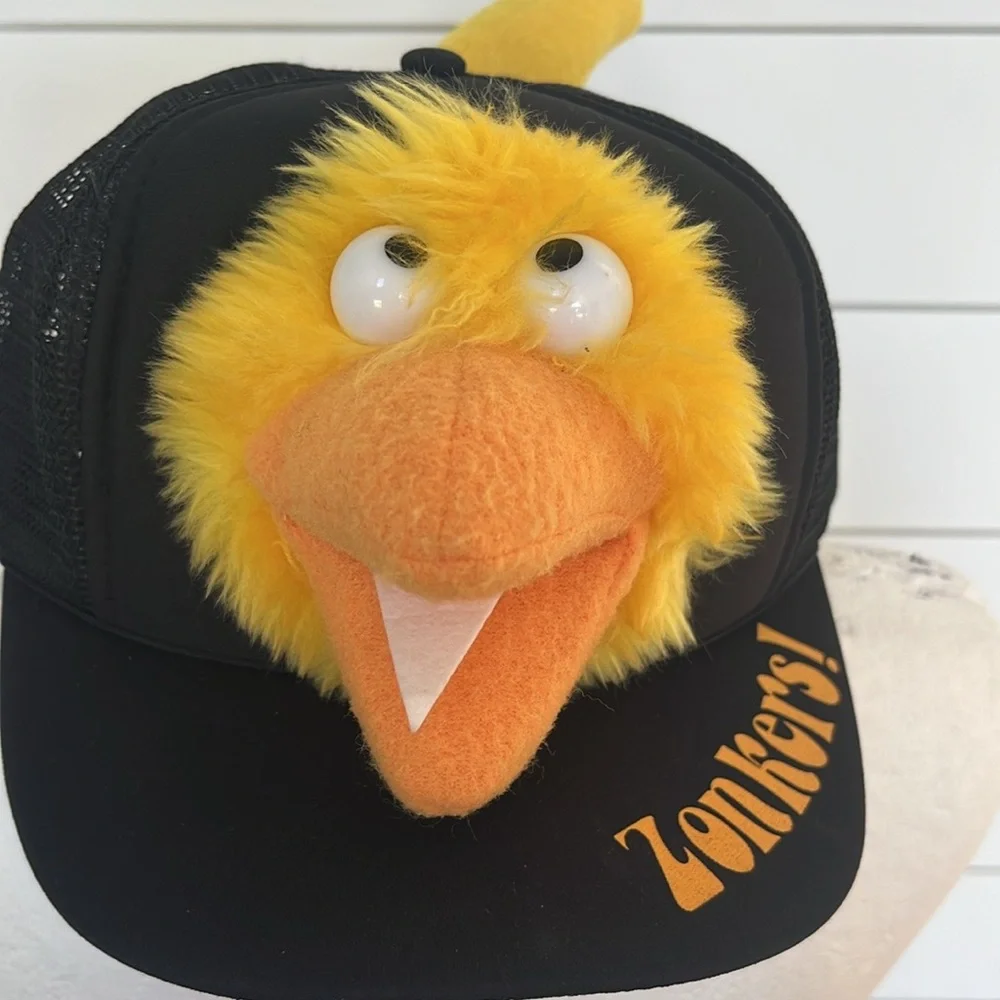 Rare 1986 Fraggle Rock Zonkers Plush Trucker Hat Promo Vintage Jim Henson‎ Cap